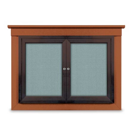 United Visual Products 24"x36" 1-Door Enclosed Letterboard, Header, White Vinyl/Cherry UV2621HD-CHERRY-WHITE